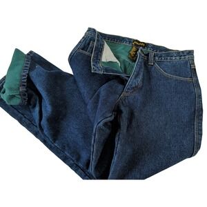 Stanley Fleece Lined Jeans Mens 32x34 Blue Straight Leg Denim Workwear Warm